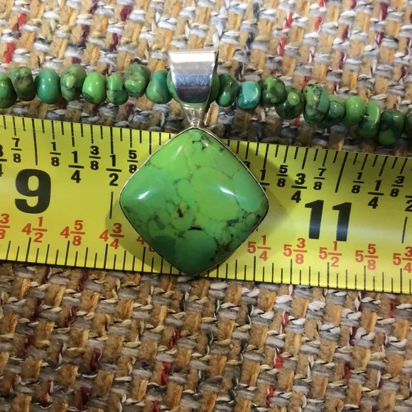 JAY KING DTR Sterling Silver Green Turquoise Necklace & Cabochon Pendant NWOT